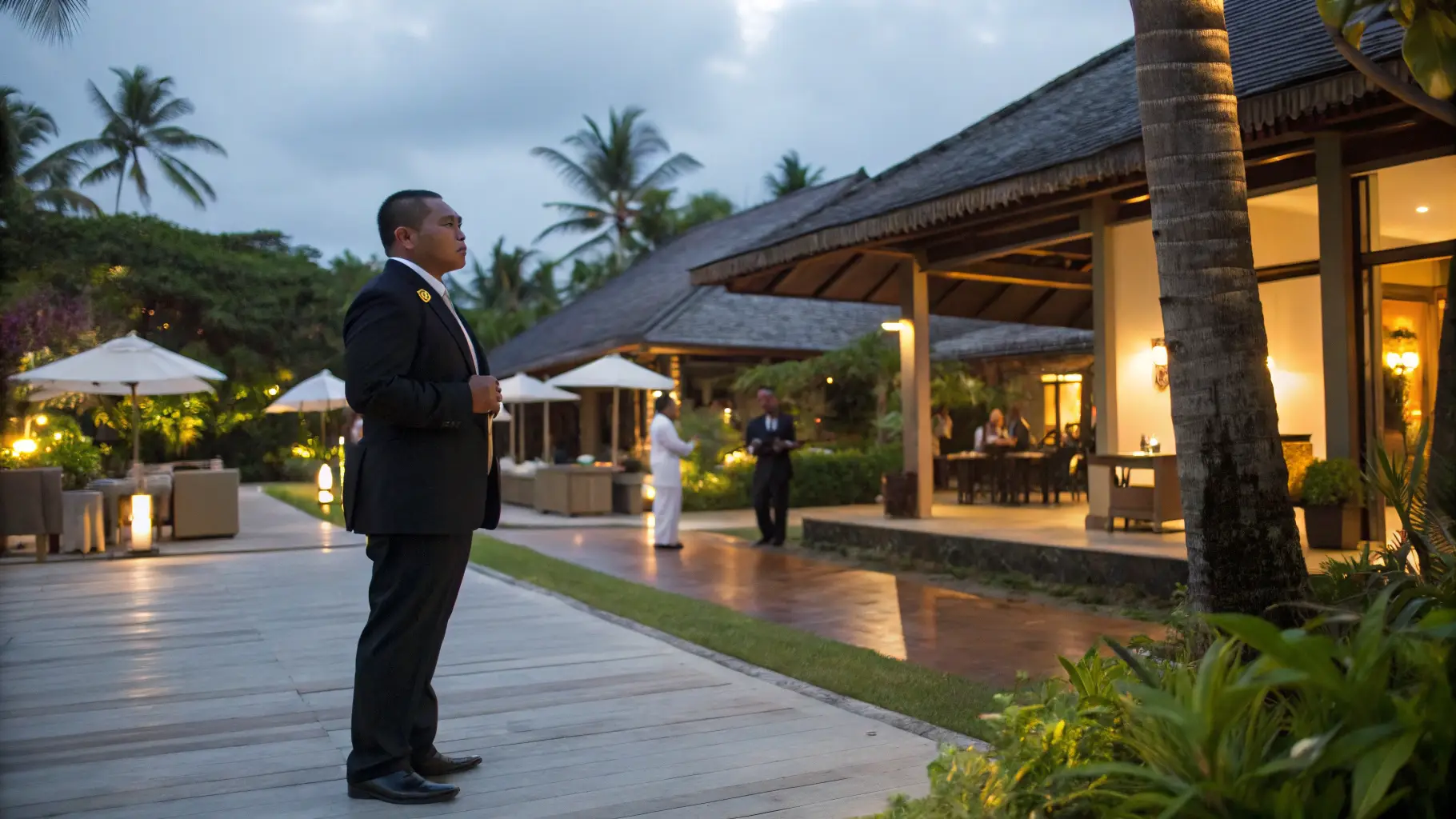 Bodyguard in Elegant Tropical Wedding at